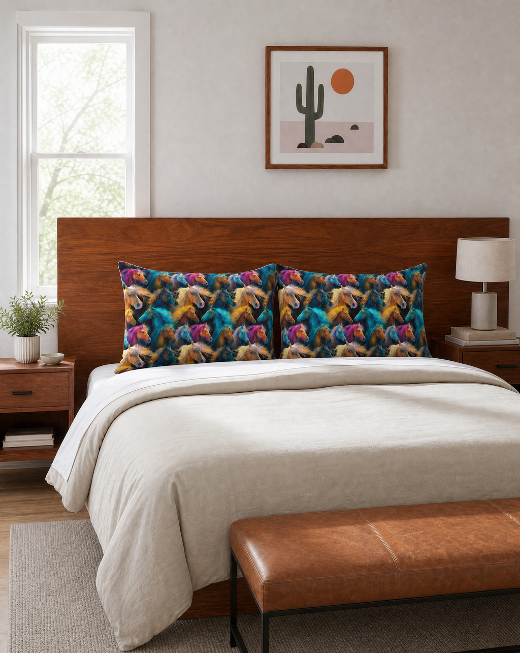 Baha Ranch Colorful Horses Pillowcase Made in America by Baha Ranch Western Wear - product image 4