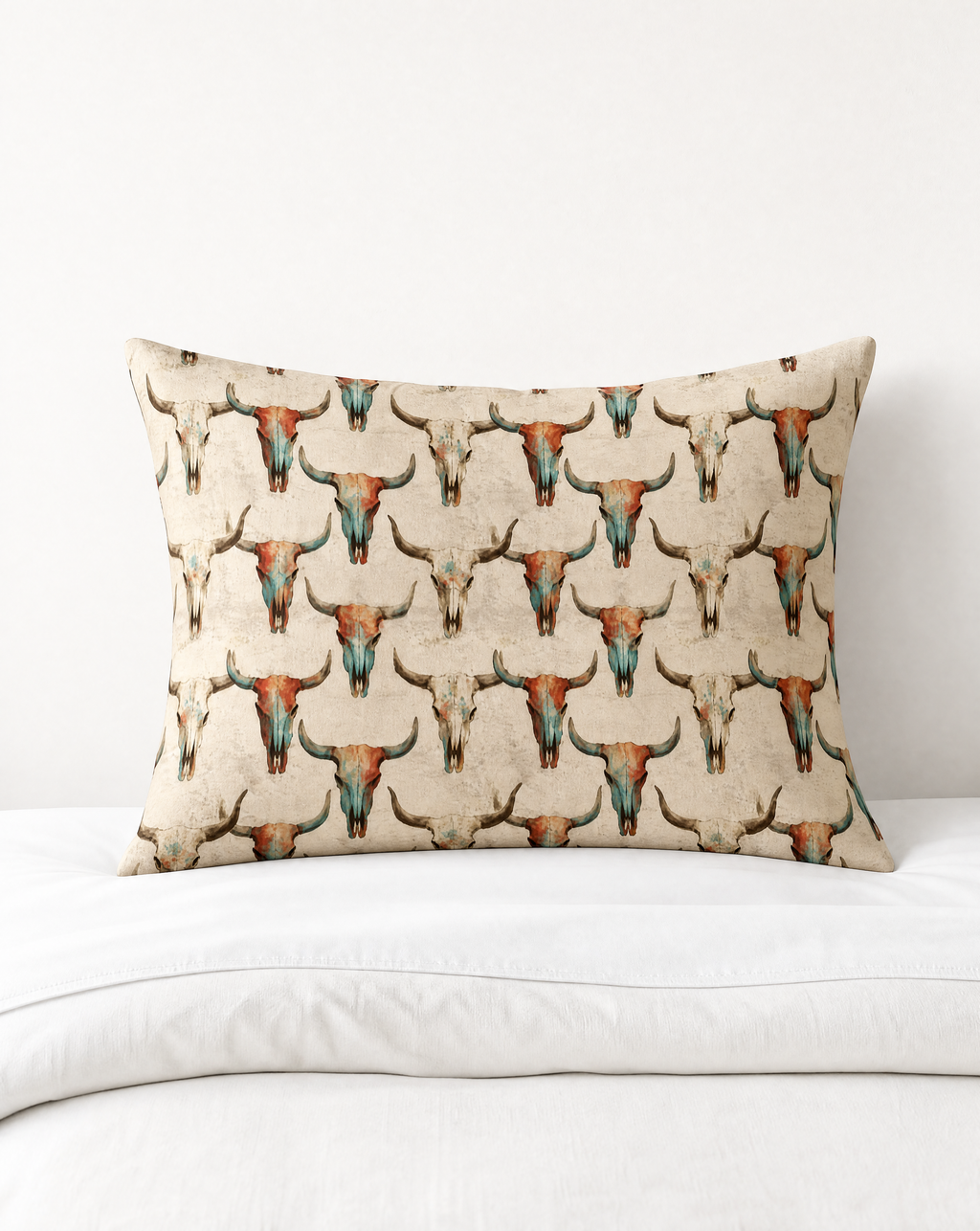 Baha Ranch Bull Skulls Pillow Case Made in America by Baha Ranch Western Wear