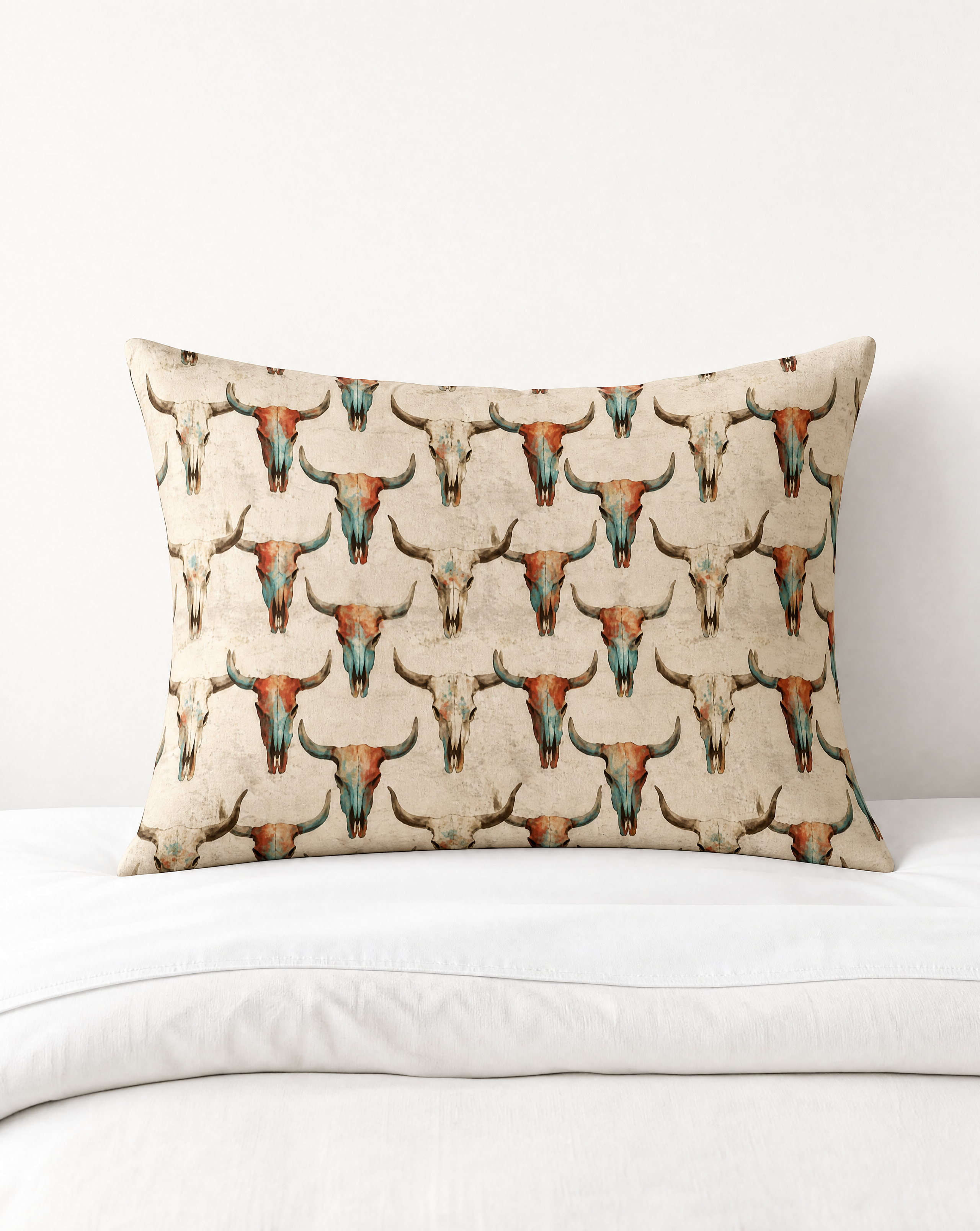 Baha Ranch Bull Skulls Pillow Case Made in America by Baha Ranch Western Wear
