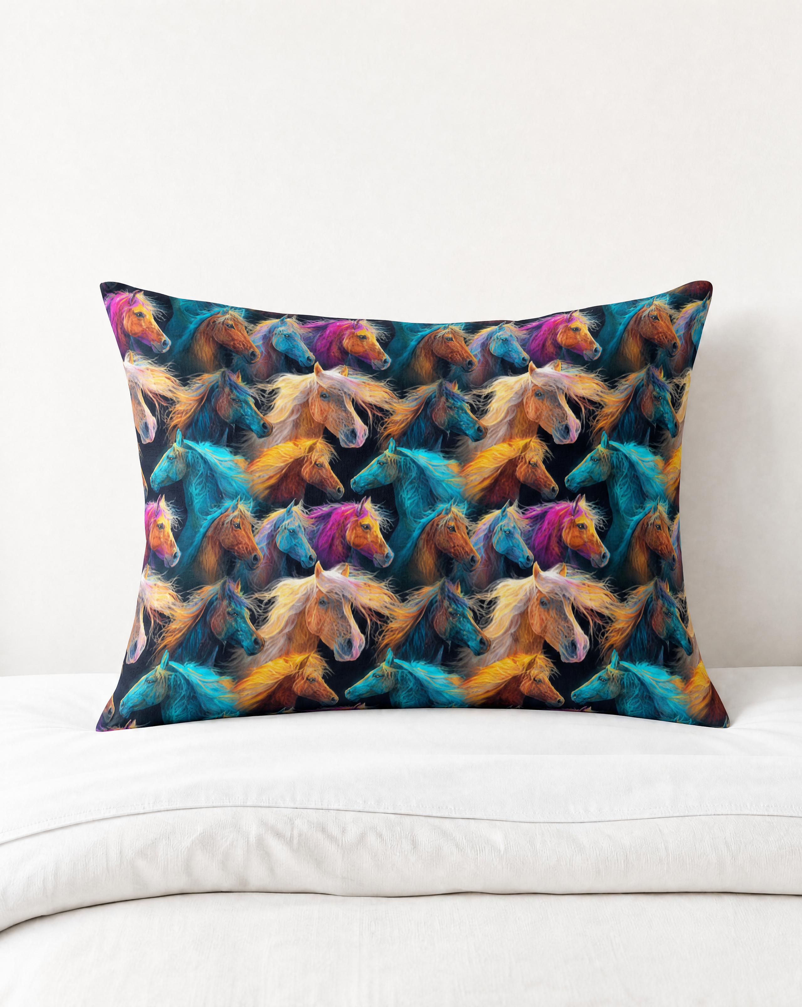 Baha Ranch Colorful Horses Pillowcase Made in America by Baha Ranch Western Wear