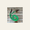Green Nylon Barrel Racing Reins #NR105 on a warm cream background