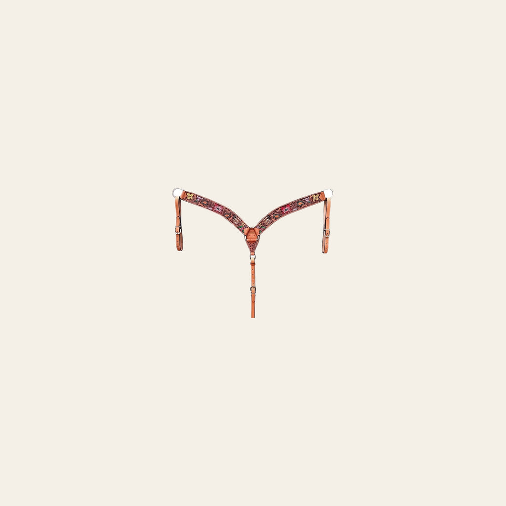 HILASON Western Horse Headstall Breast Collar Tack American Leather Tan | Set for Horses