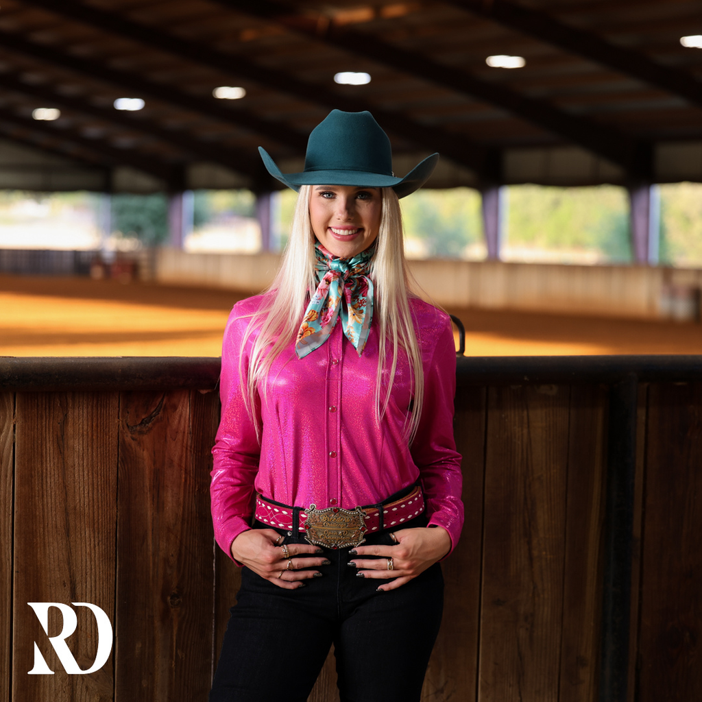 Hot Pink Sparkle Performance Rodeo Shirt