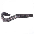 ExionPro Elegant Soft Padded Fuchsia, Light Rose, Tanzanite Colored Crystal Browband by Bridles & Reins