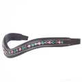 ExionPro Elegant Soft Padded Rose, Emerald, Jet Hematite Colored Crystal Browband by Bridles & Reins