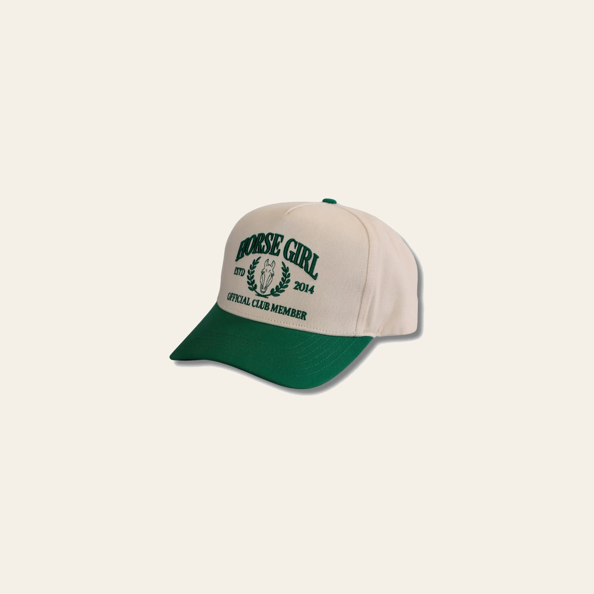 Horse Girl Hat on a warm cream background