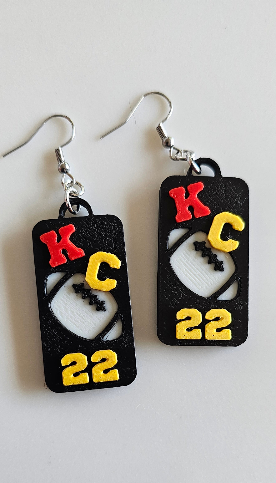 3D Print KC Chiefs Player Number Football Earrings choice of number by Baha Ranch Western Wear - product image 7