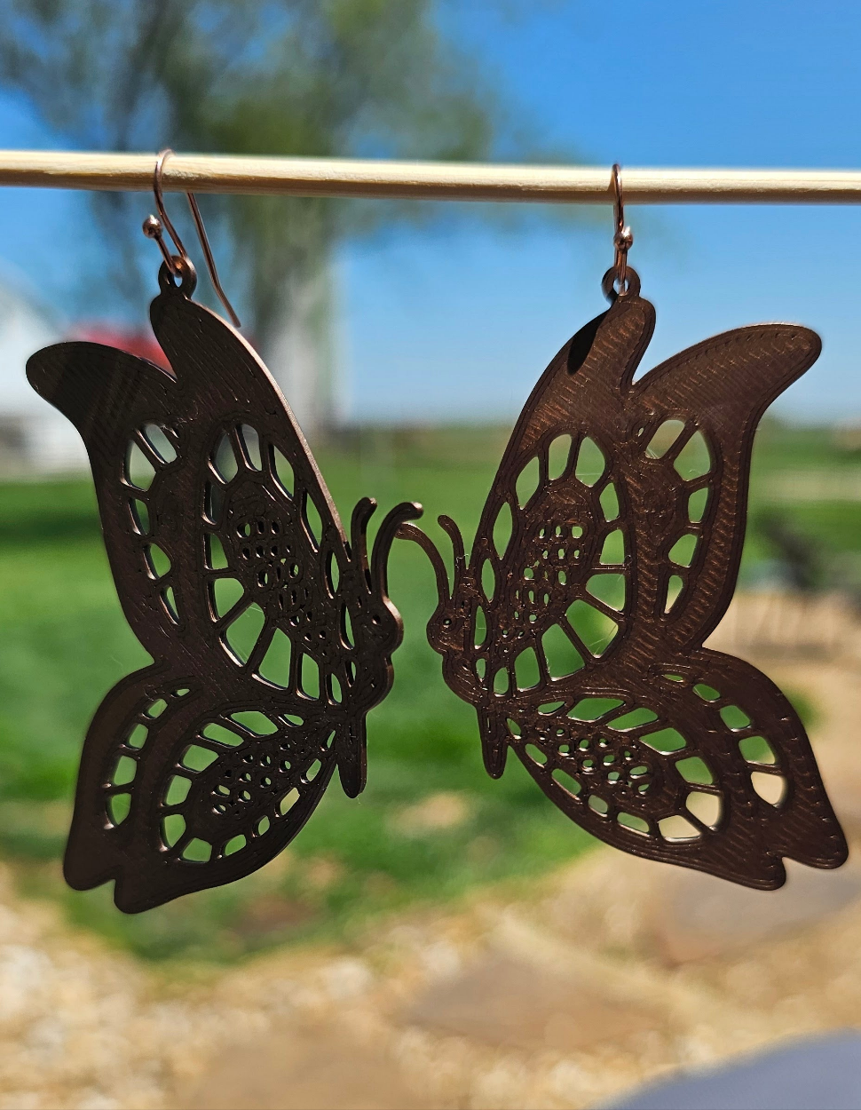 3D Print Butterfly Boho Earrings by Baha Ranch Western Wear