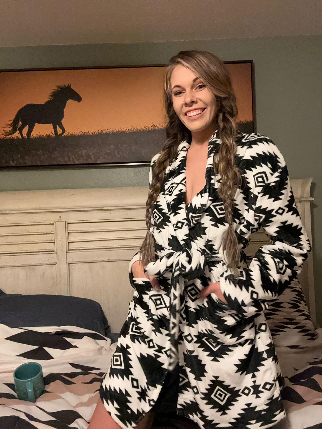 Baha Ranch Black Aztec Women's Western Bath Robe by Baha Ranch Western Wear - product image 3