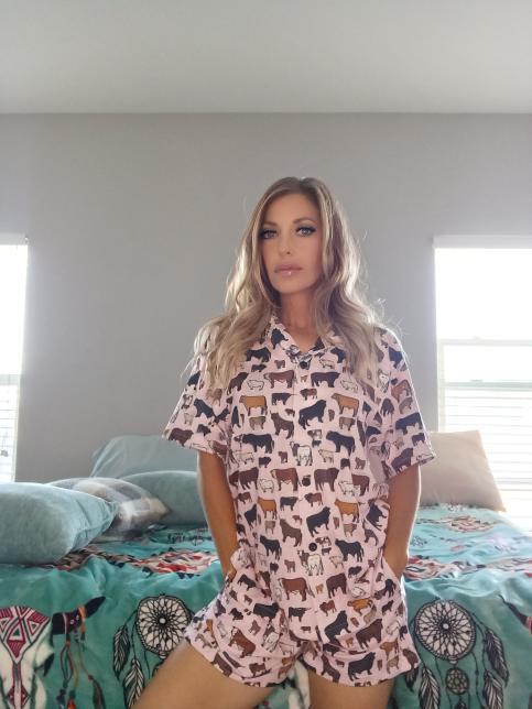 Baha Ranch Pink Cattle Ranch Women's Western Pajama Set by Baha Ranch Western Wear - product image 2