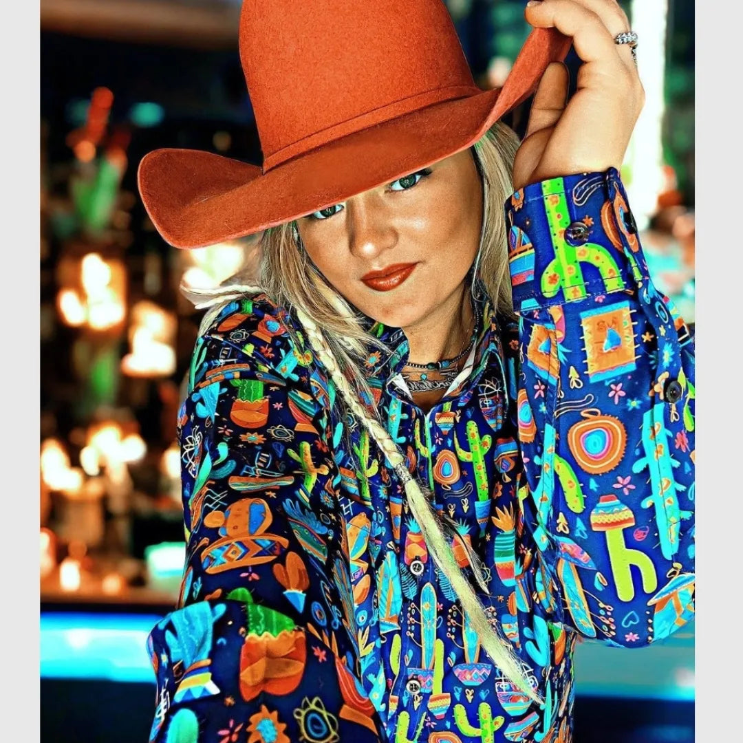 Baha Ranch Crazy Cactus Lady Unisex Western Button Up Shirt by Baha Ranch Western Wear