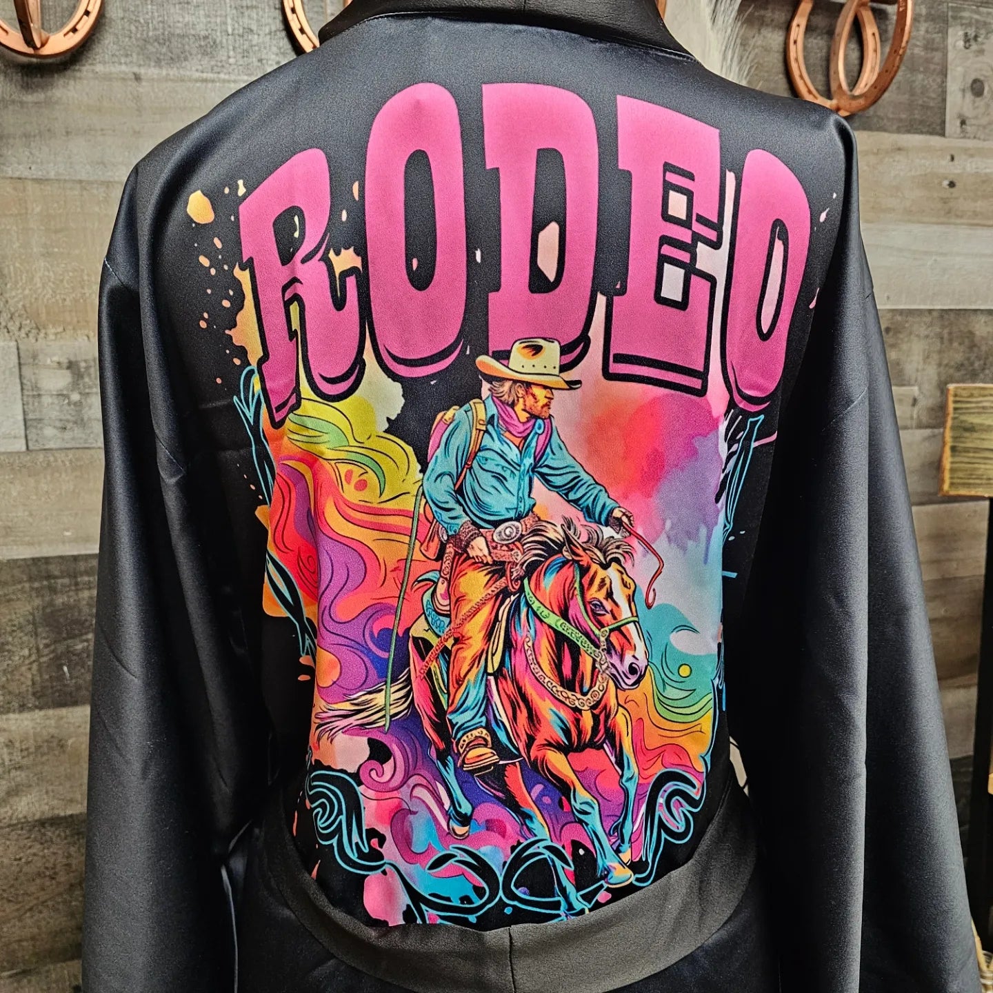 Baha Ranch Pink Rodeo Women's Lounge Kimono Robe by Baha Ranch Western Wear - product image 6