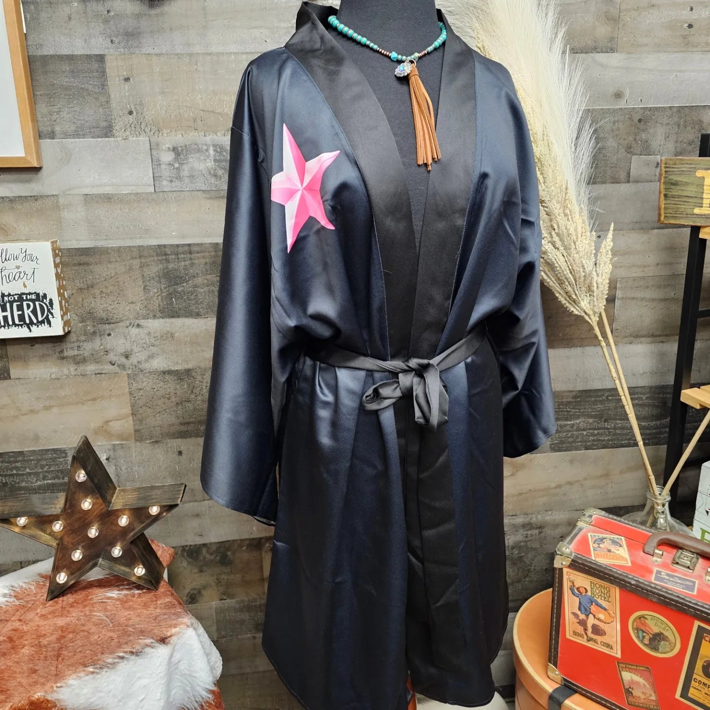 Baha Ranch Pink Rodeo Women's Lounge Kimono Robe by Baha Ranch Western Wear - product image 7