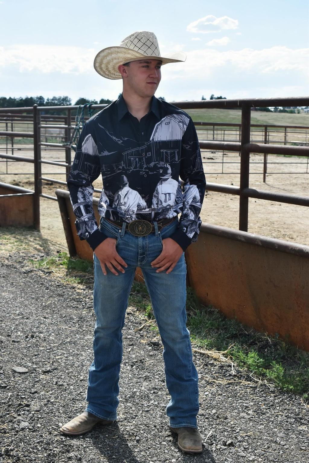 Baha Ranch Sepia Cowboy Ranch Long Sleeve Button Up Arena Shirt by Baha Ranch Western Wear - product image 6