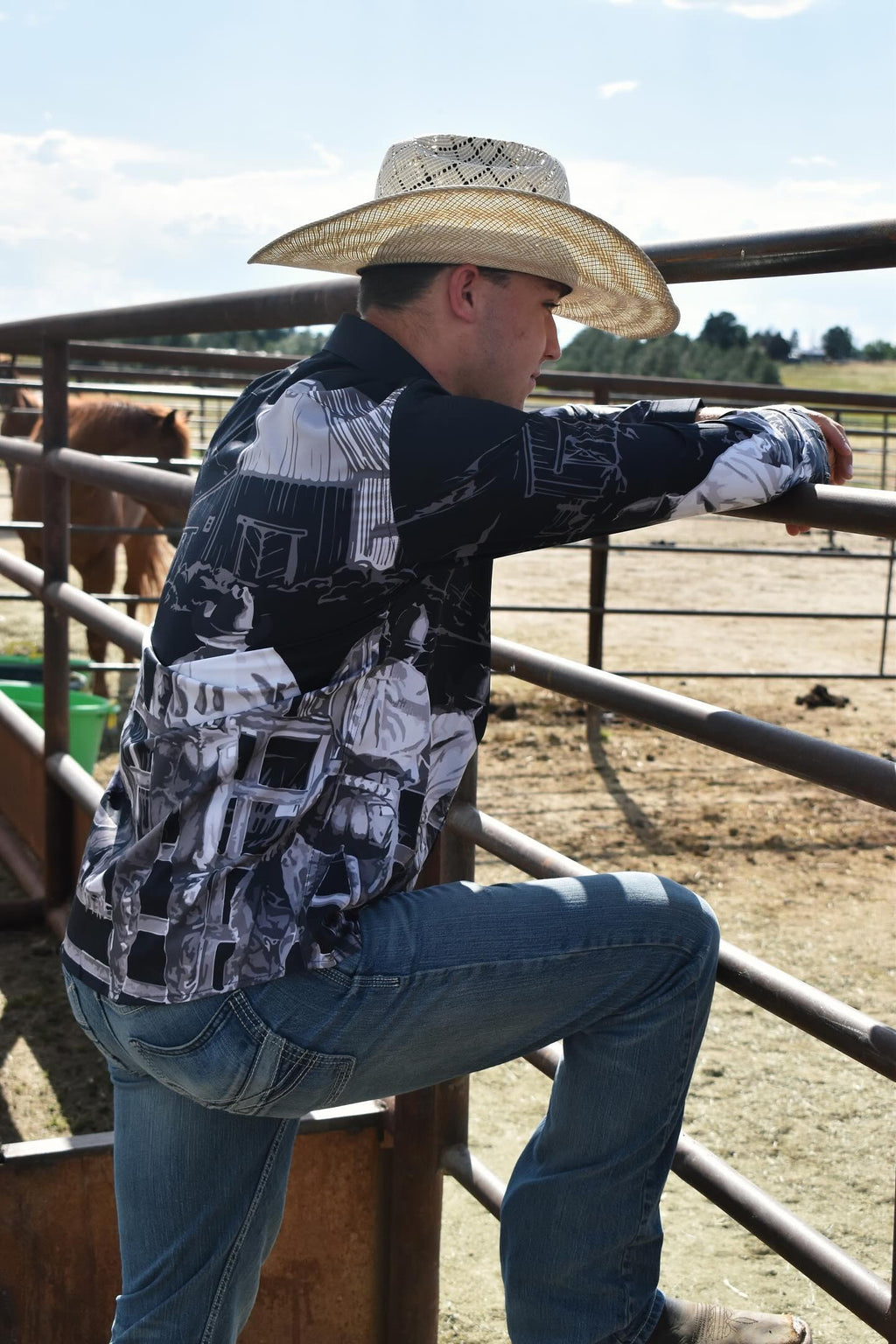 Baha Ranch Sepia Cowboy Ranch Long Sleeve Button Up Arena Shirt by Baha Ranch Western Wear - product image 3