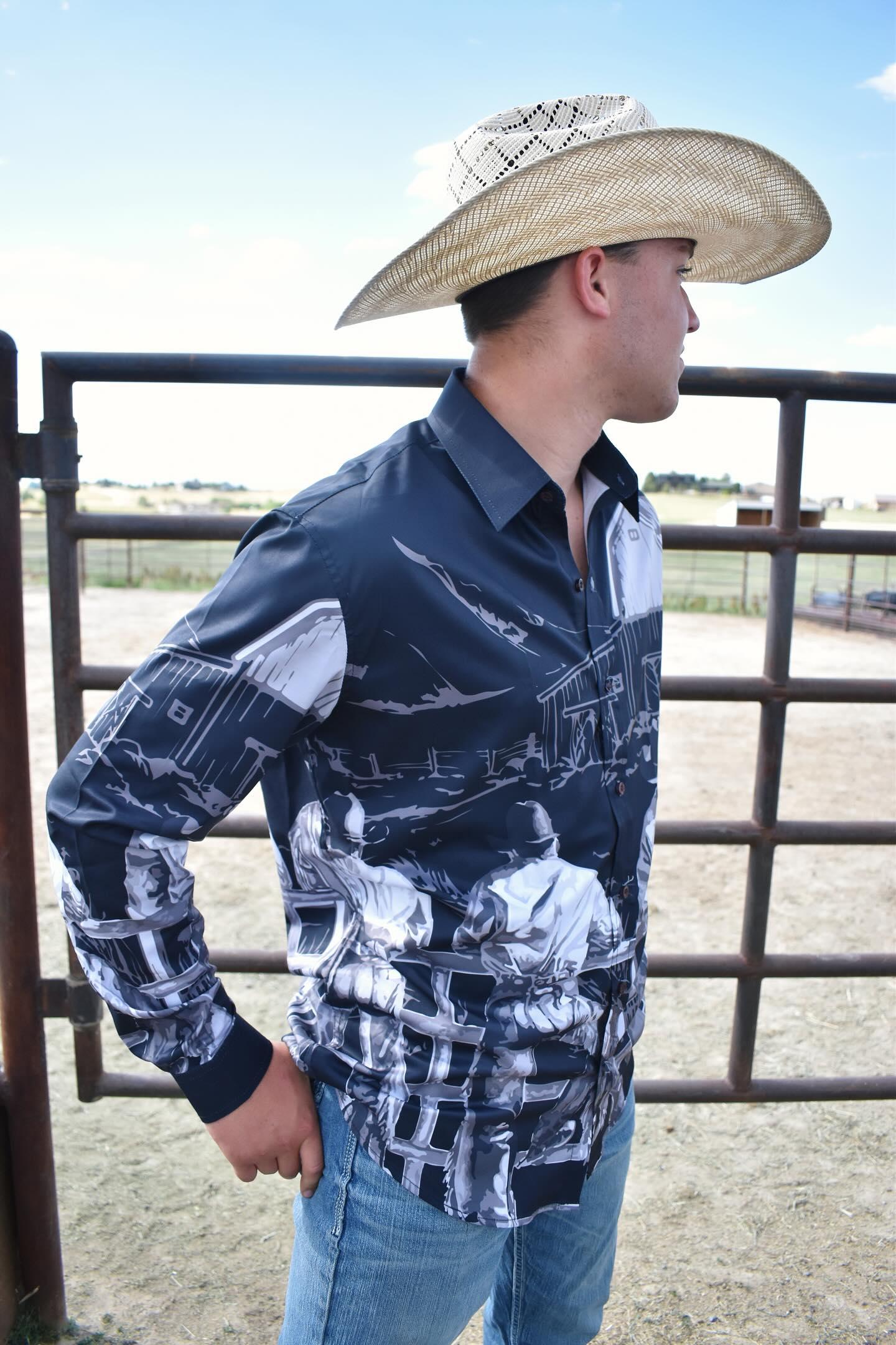Baha Ranch Sepia Cowboy Ranch Long Sleeve Button Up Arena Shirt by Baha Ranch Western Wear - product image 2