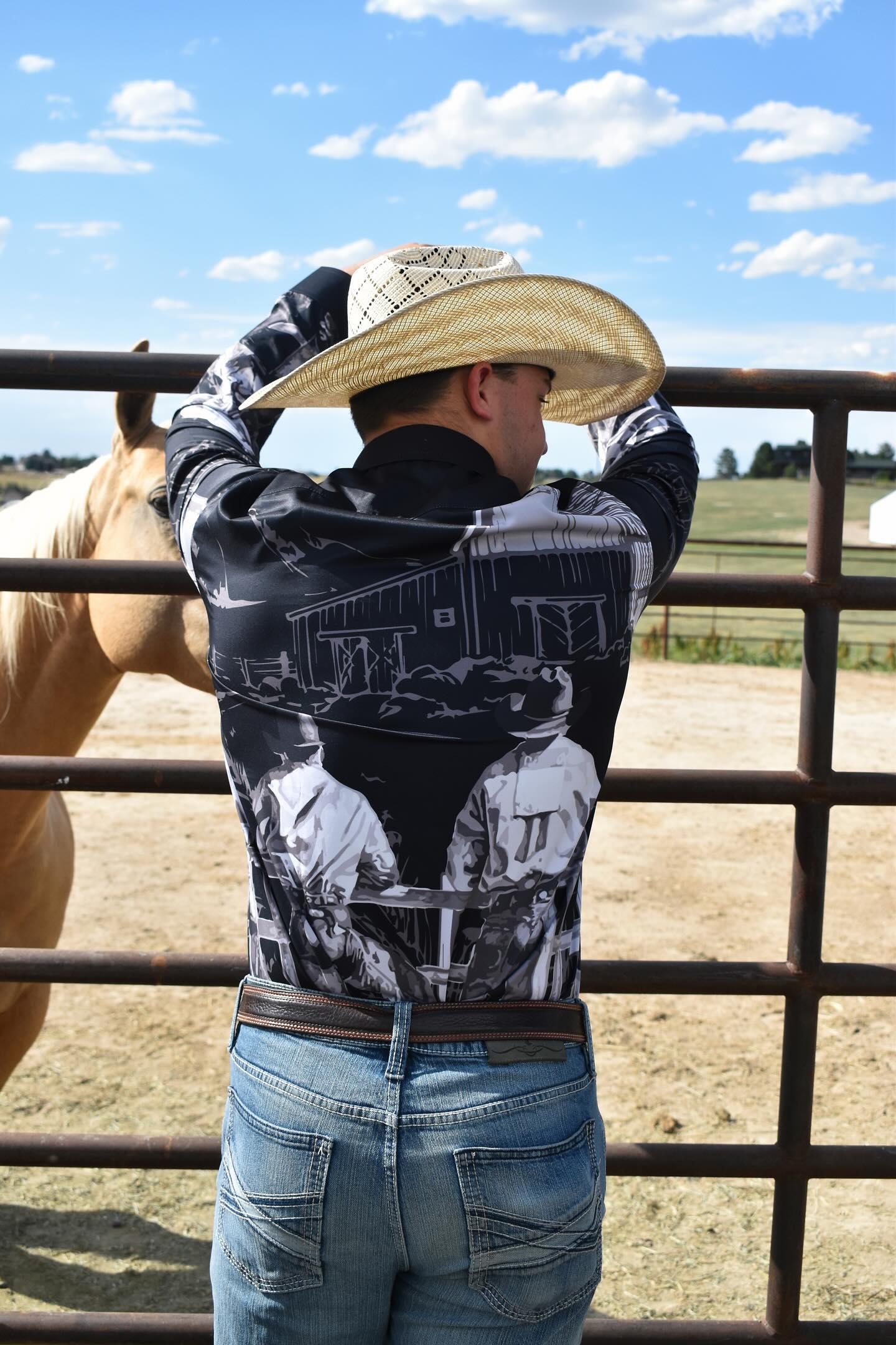Baha Ranch Sepia Cowboy Ranch Long Sleeve Button Up Arena Shirt by Baha Ranch Western Wear