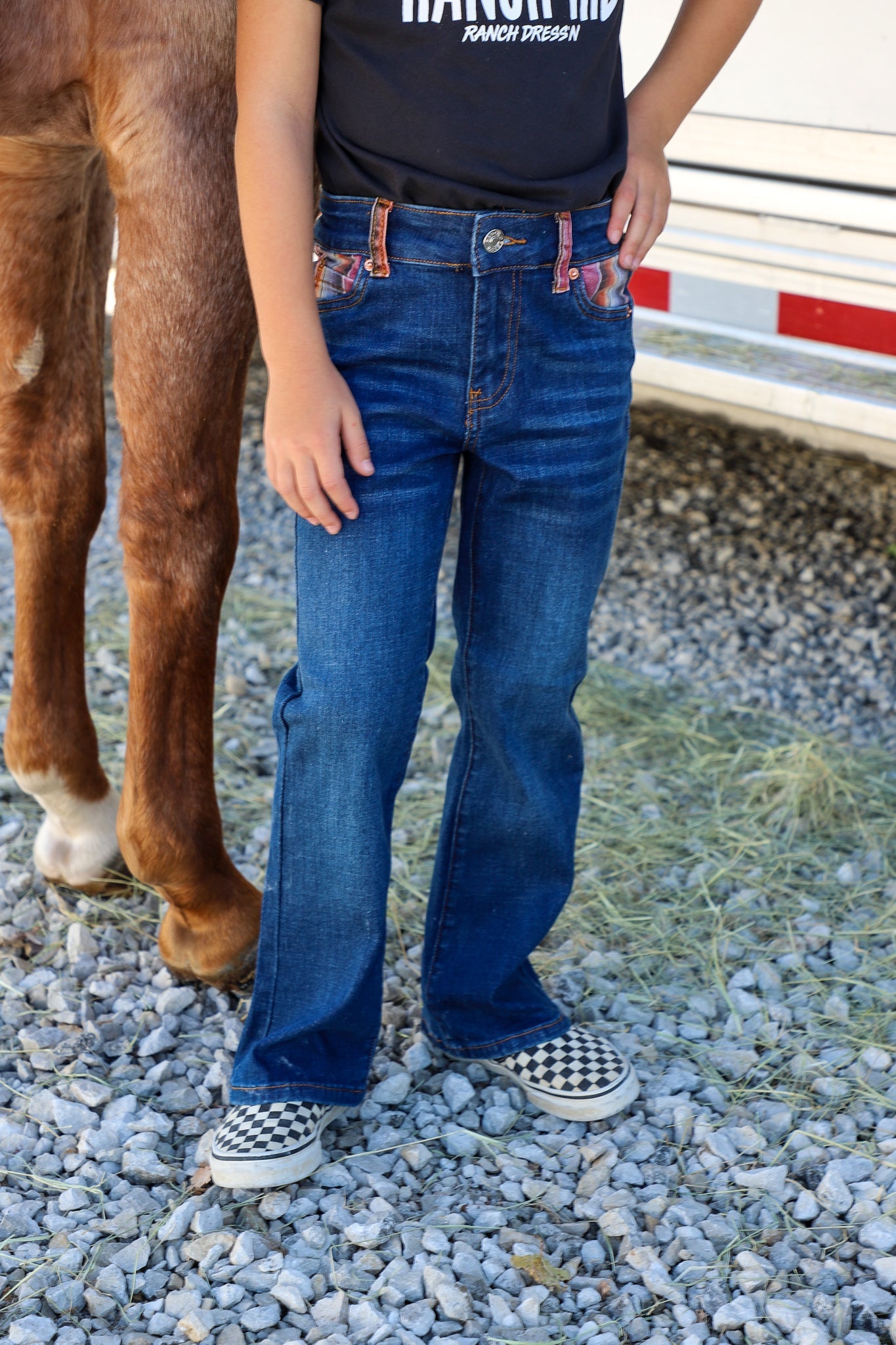 *youth* Purple Serape Bootcut Denim Jeans — view 2