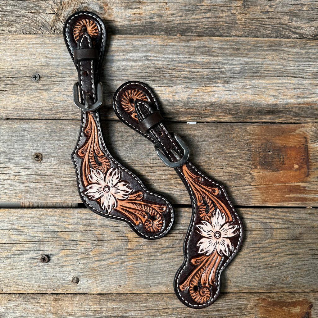 Triple Tone Floral Spur Straps