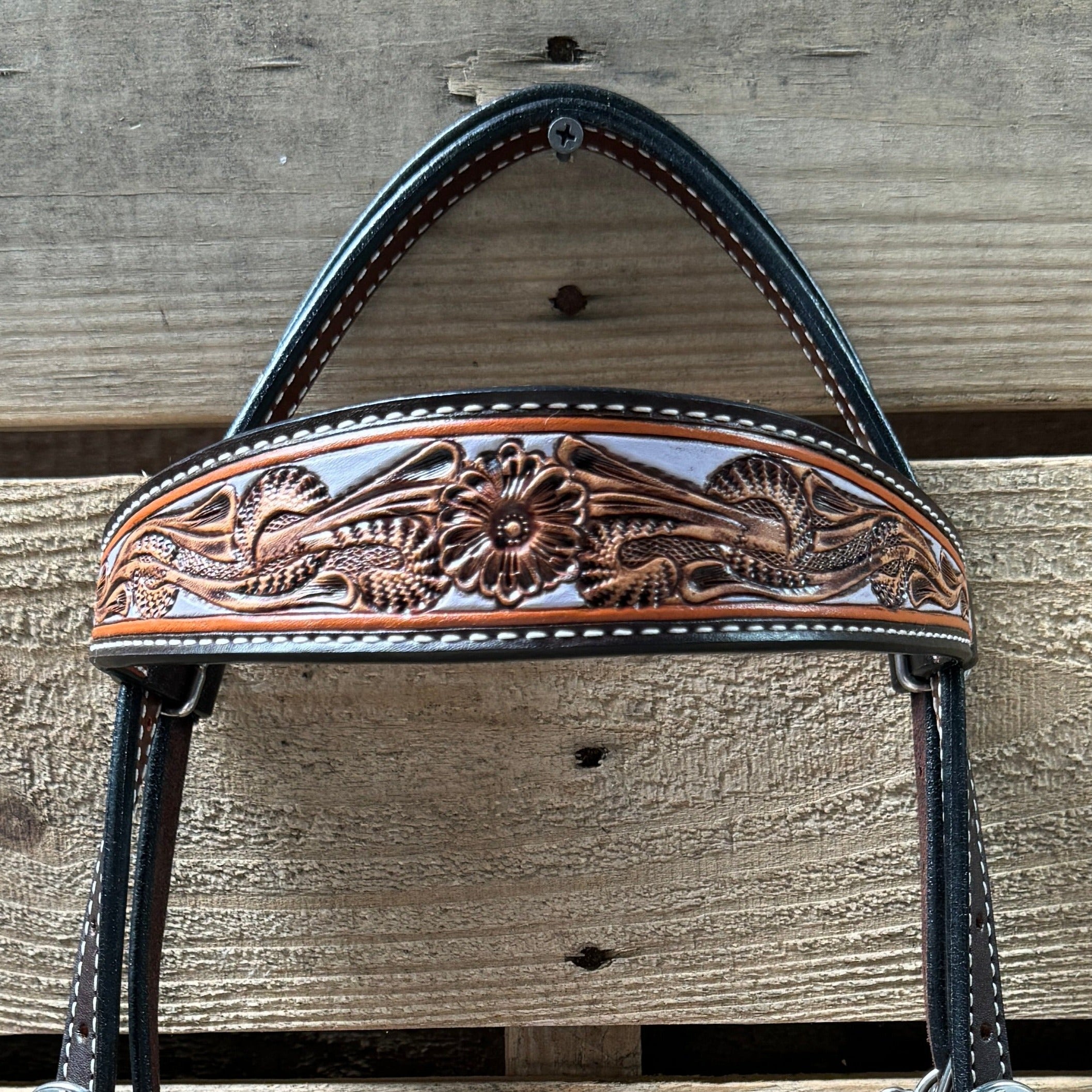 Hand Painted Floral Browband Headstall / Bridle #24380 — view 2