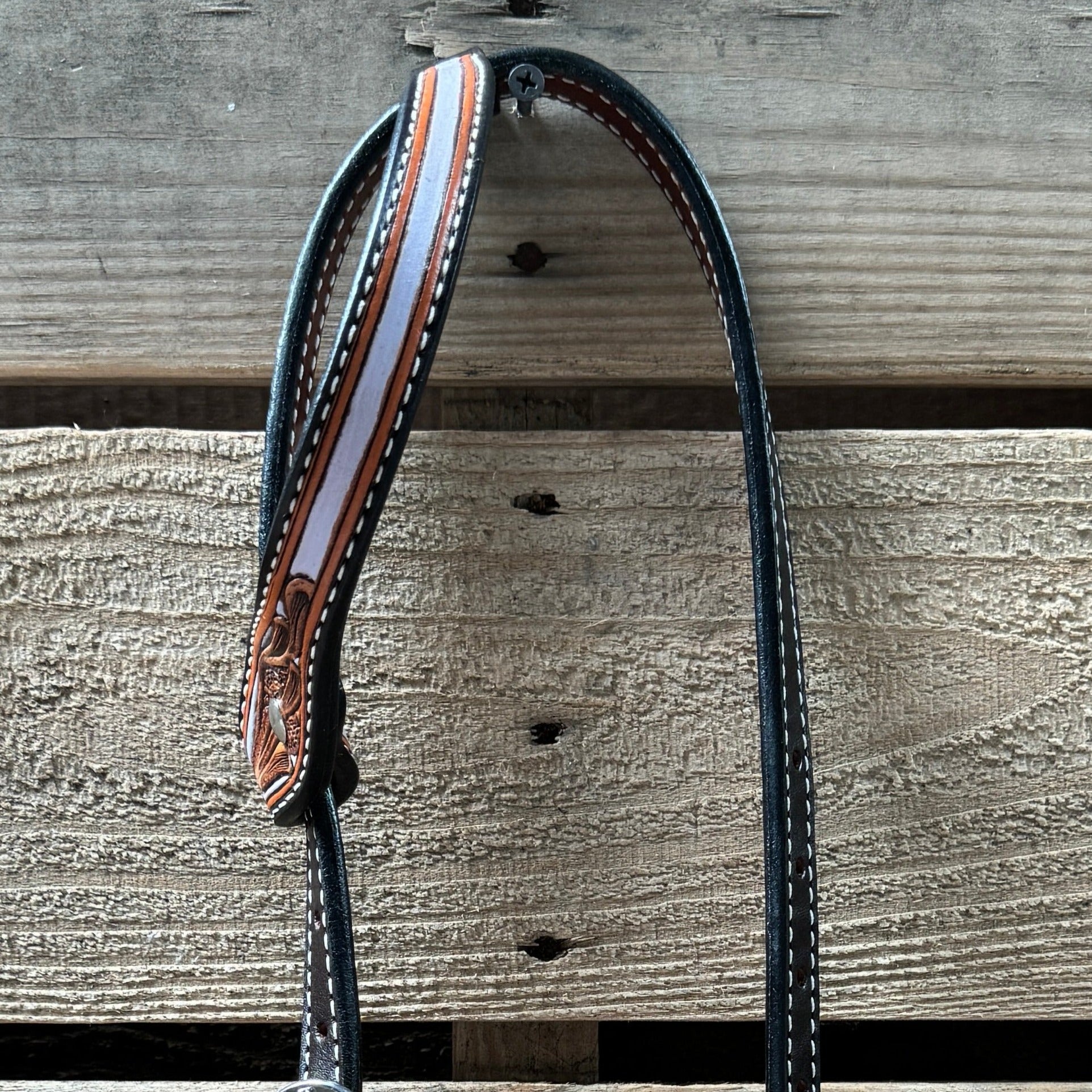 Hand Painted Floral One Ear Headstall / Bridle #24381 — view 2