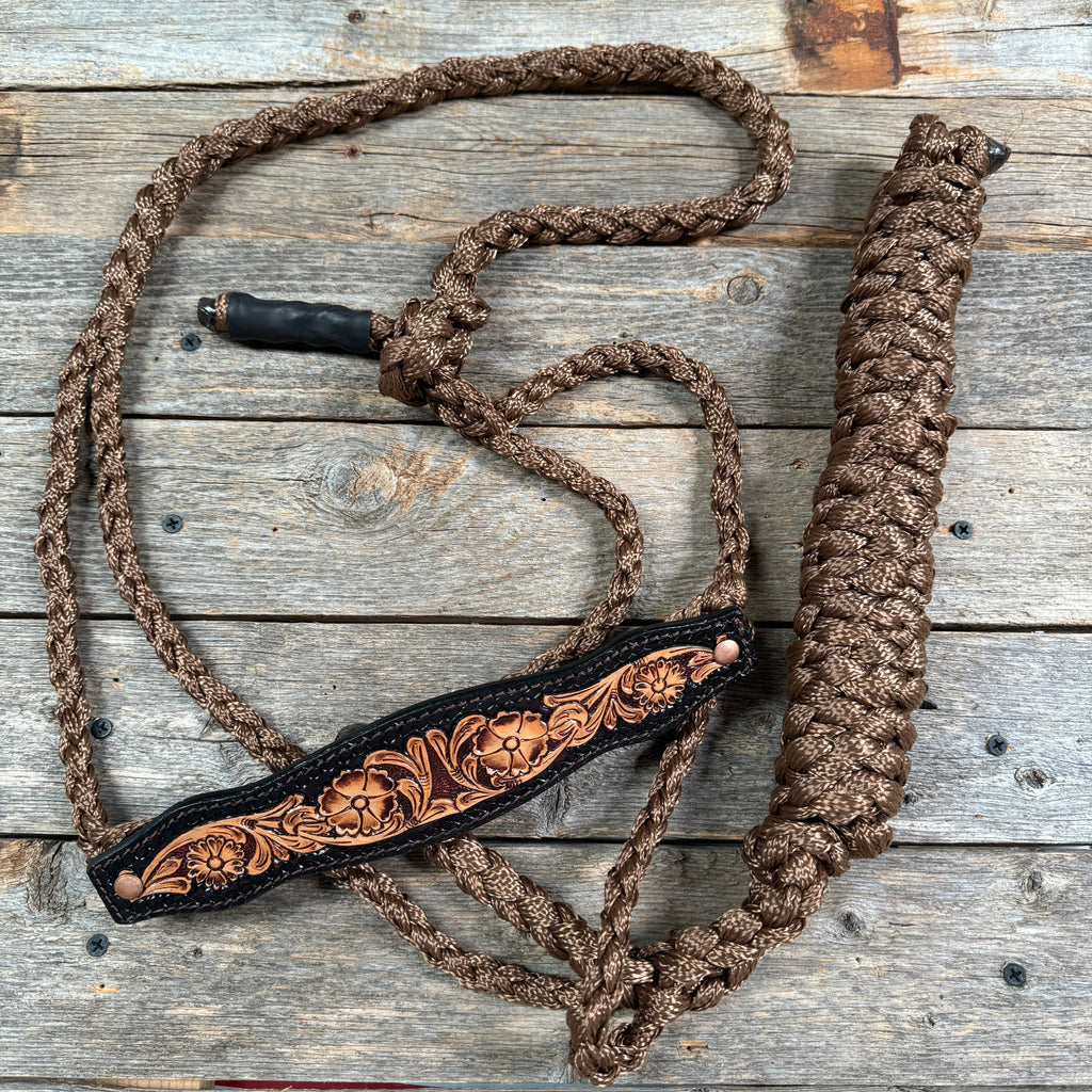 Mule Tape Halter - Leather Buckstitch Noseband - Copper Accents — view 10