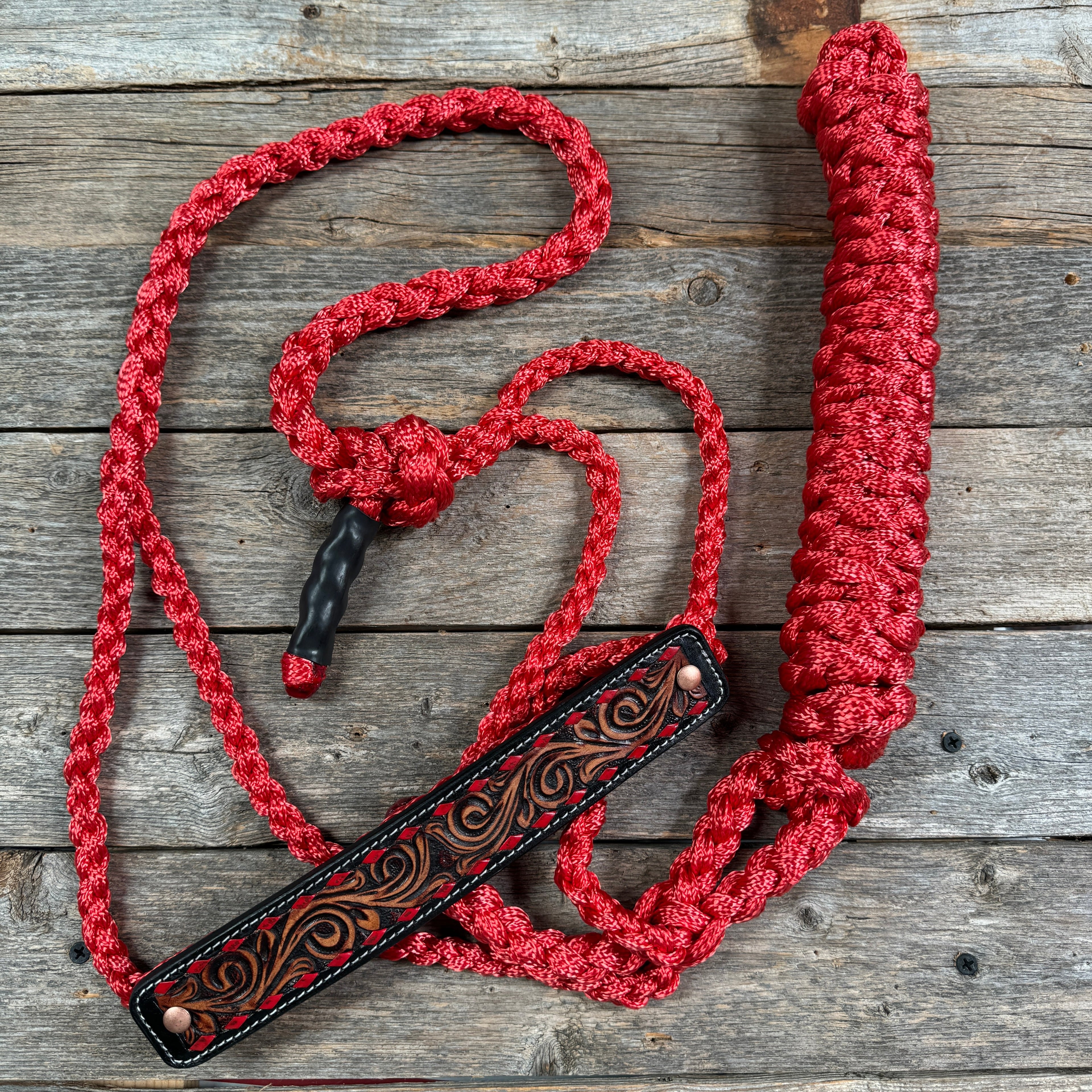 Mule Tape Halter - Leather Buckstitch Noseband - Copper Accents — view 9