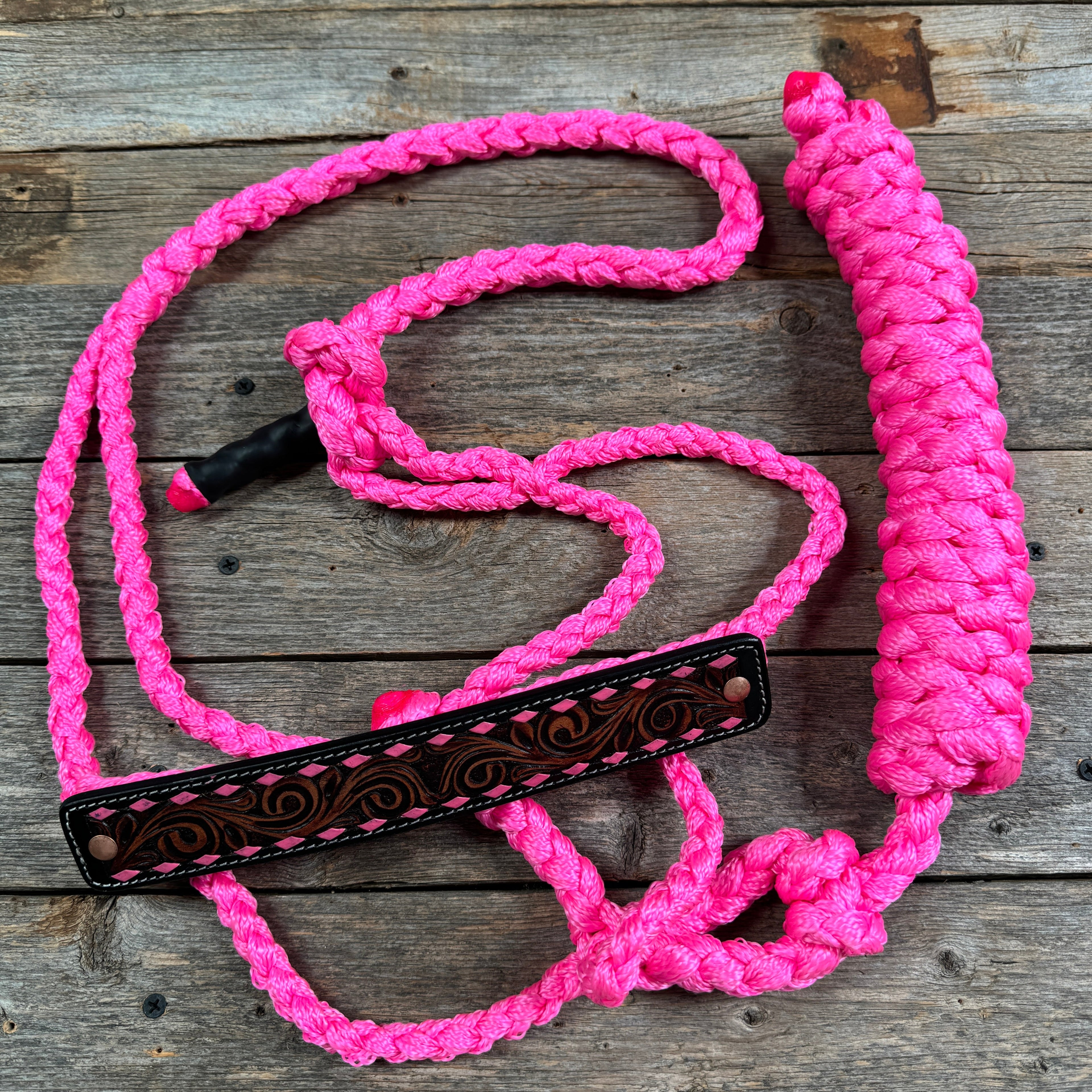 Mule Tape Halter - Leather Buckstitch Noseband - Copper Accents — view 6