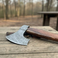 Viking Bearded Axe Damascus head Wood Handle