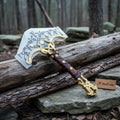 Mjolnir Viking Thor Hammer Axe 12" Handmade Norse Replica with Engraved Nordic Blade