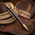 Damascus Skinny Bolt Action Pen with Slim Forged Barrel