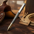 Damascus Twist Executive Pen with Wood Grain Barrel