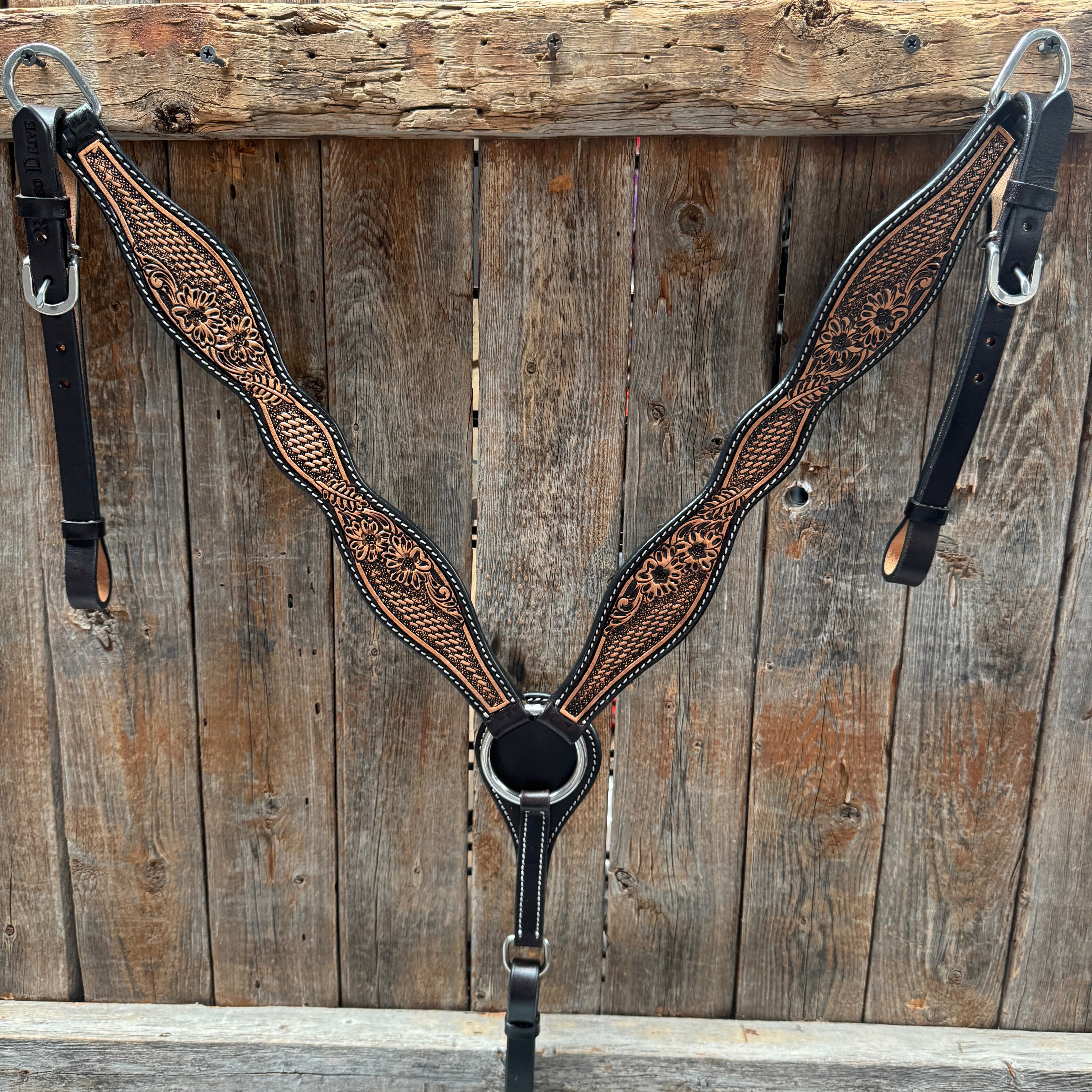Two Tone Floral and Basketweave Tack Set — view 8