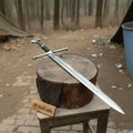 Handmade Crusader Sword in Polished Steel with Medieval Crossguard