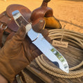 Drop Point Bushcraft Knife 10” – Polished Steel Blade with Natural Stag Handle