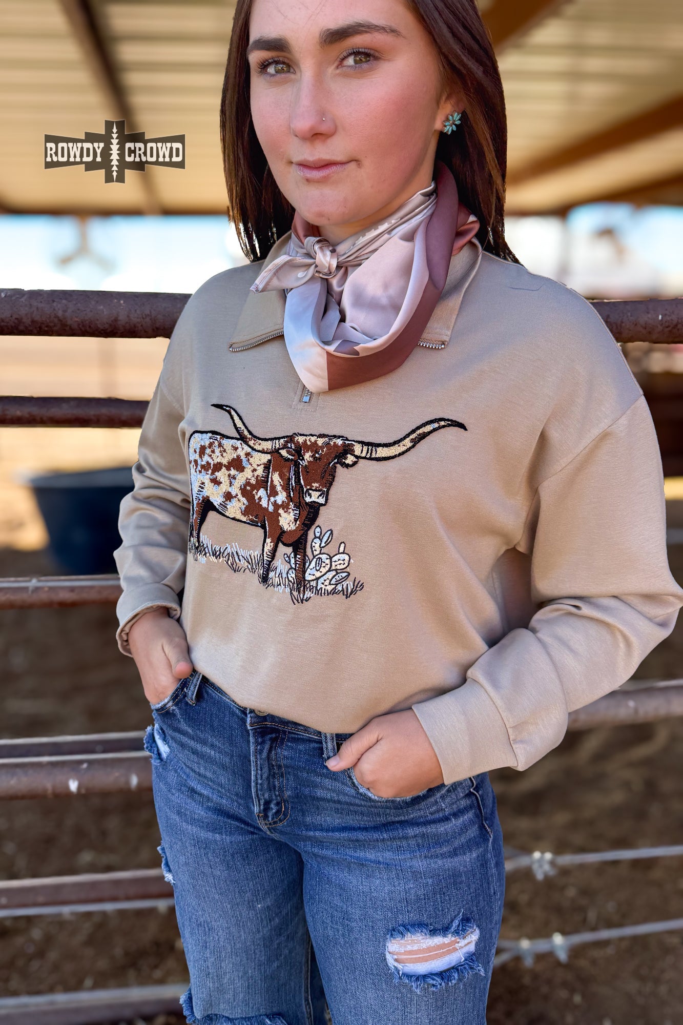 DS TAN Lomita Longhorn Pullover by Rowdy Crowd Clothing - product image 5