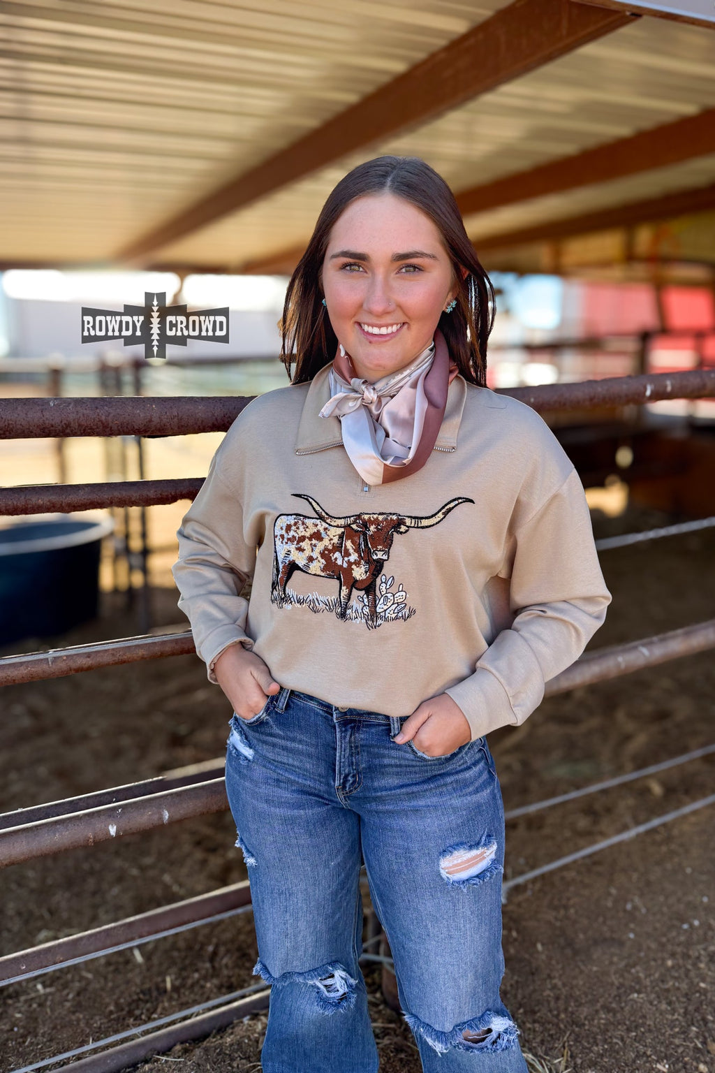 DS TAN Lomita Longhorn Pullover by Rowdy Crowd Clothing - product image 3