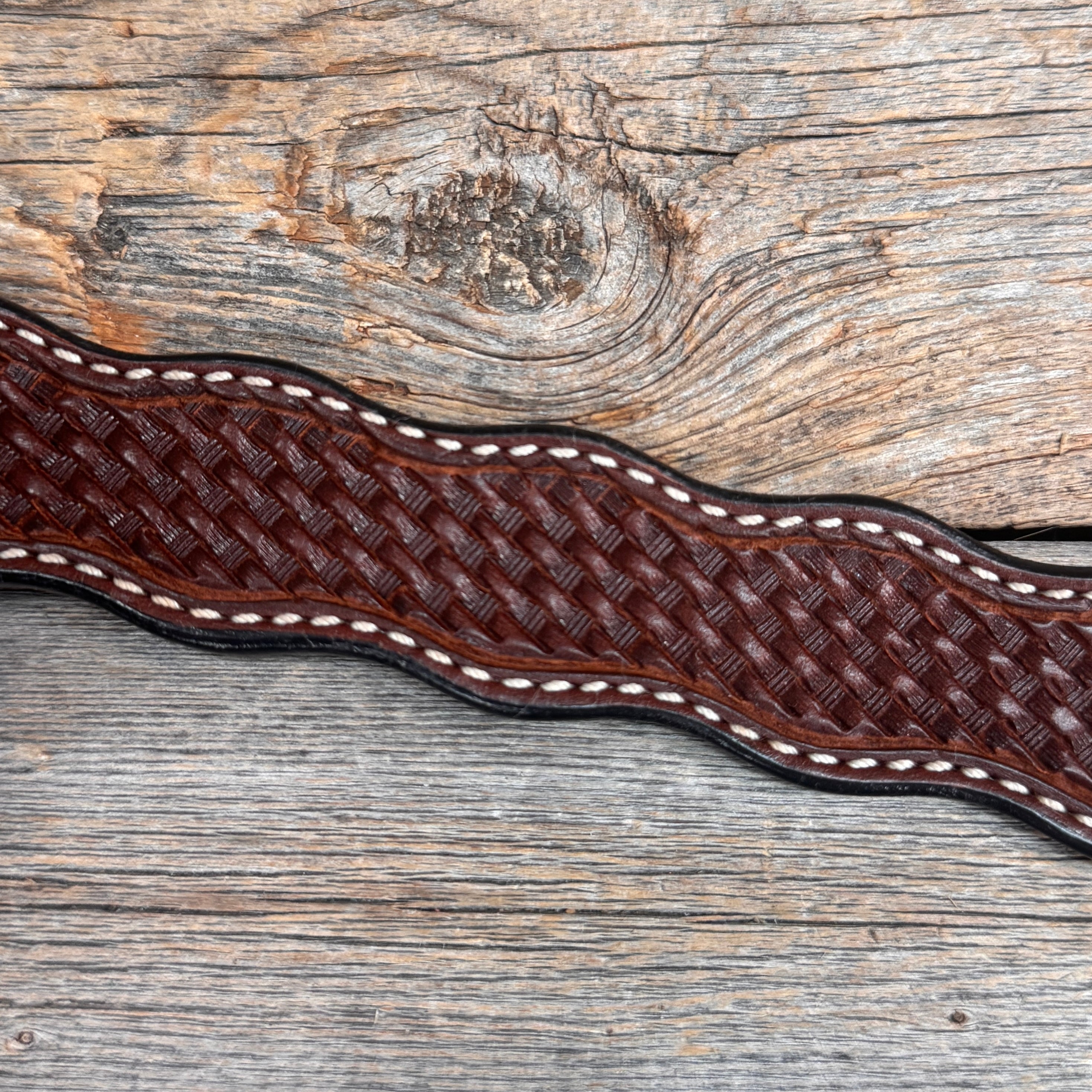Medium Oil Genuine Leather Dog Collars Sizes 10"-28" — view 3