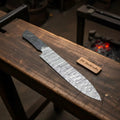 Handmade Twisted Damascus Chef Knife Blade Blank Gyuto Style for Custom Knife Making