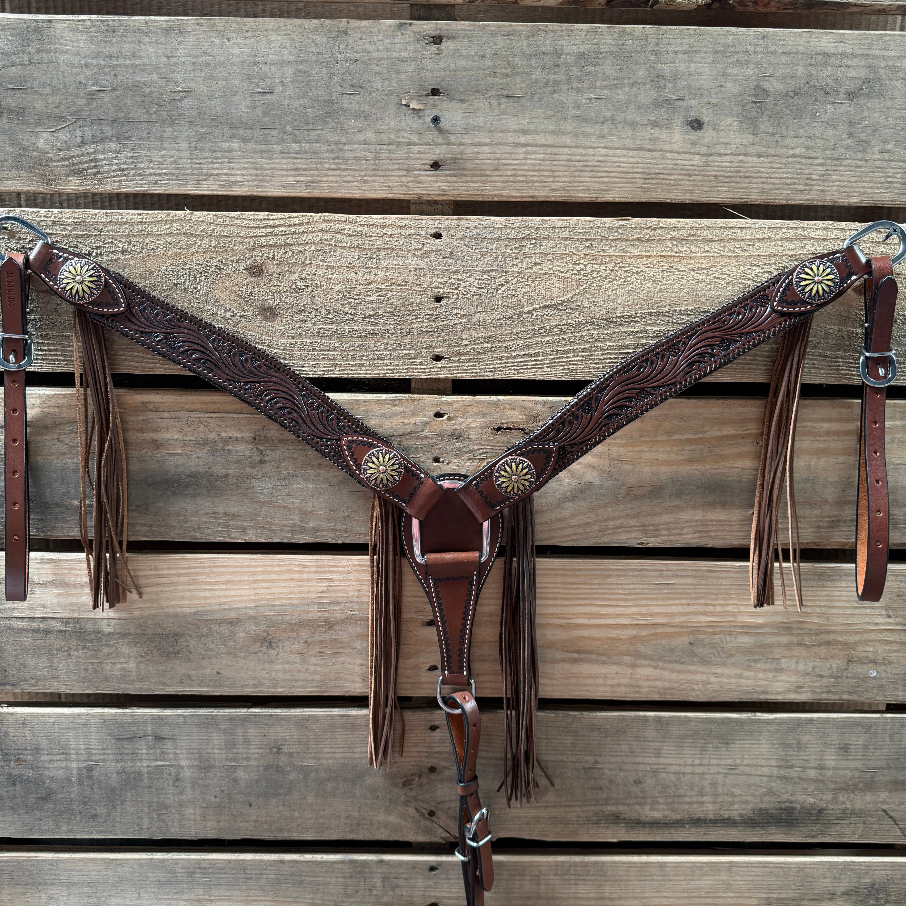 Medium Oil Braided Sunflower Browband / One Ear - Breastcollar Tack Set #BBBC649 — view 9