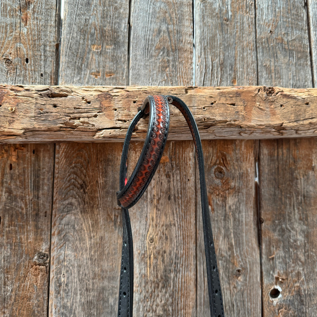 Teal Diamond Topaz and Turquoise Browband / One Ear - Breastcollar Tack Set #BBBC650 — view 7