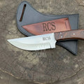 Custom Engraved Stainless Steel Outdoor Knife with Walnut Handle | JW SteelCrafts