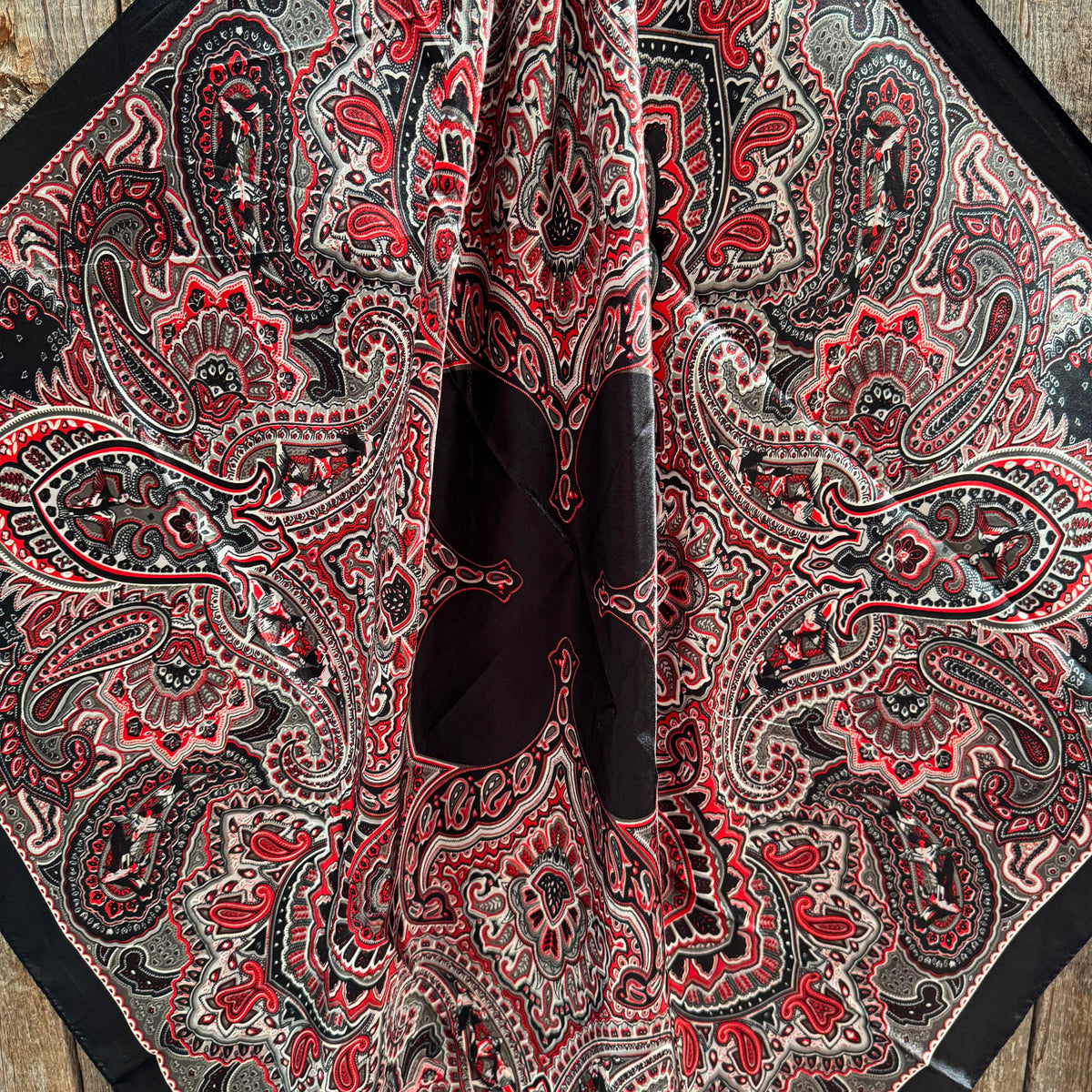 Black and Red Paisley Wild Rag - Western Scarf