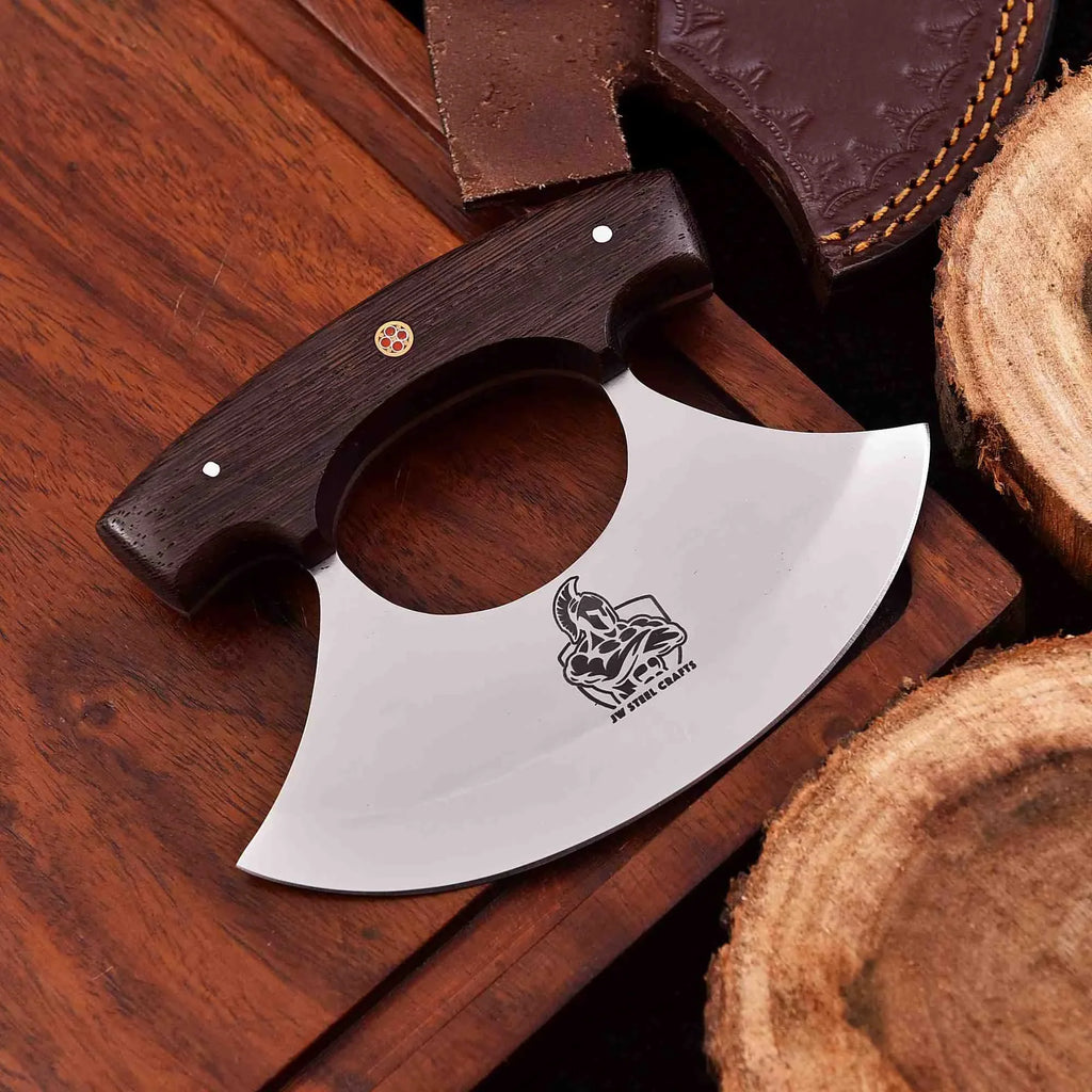 Handmade Ulu Chopper Knife — High Polished Stainless Steel Blade