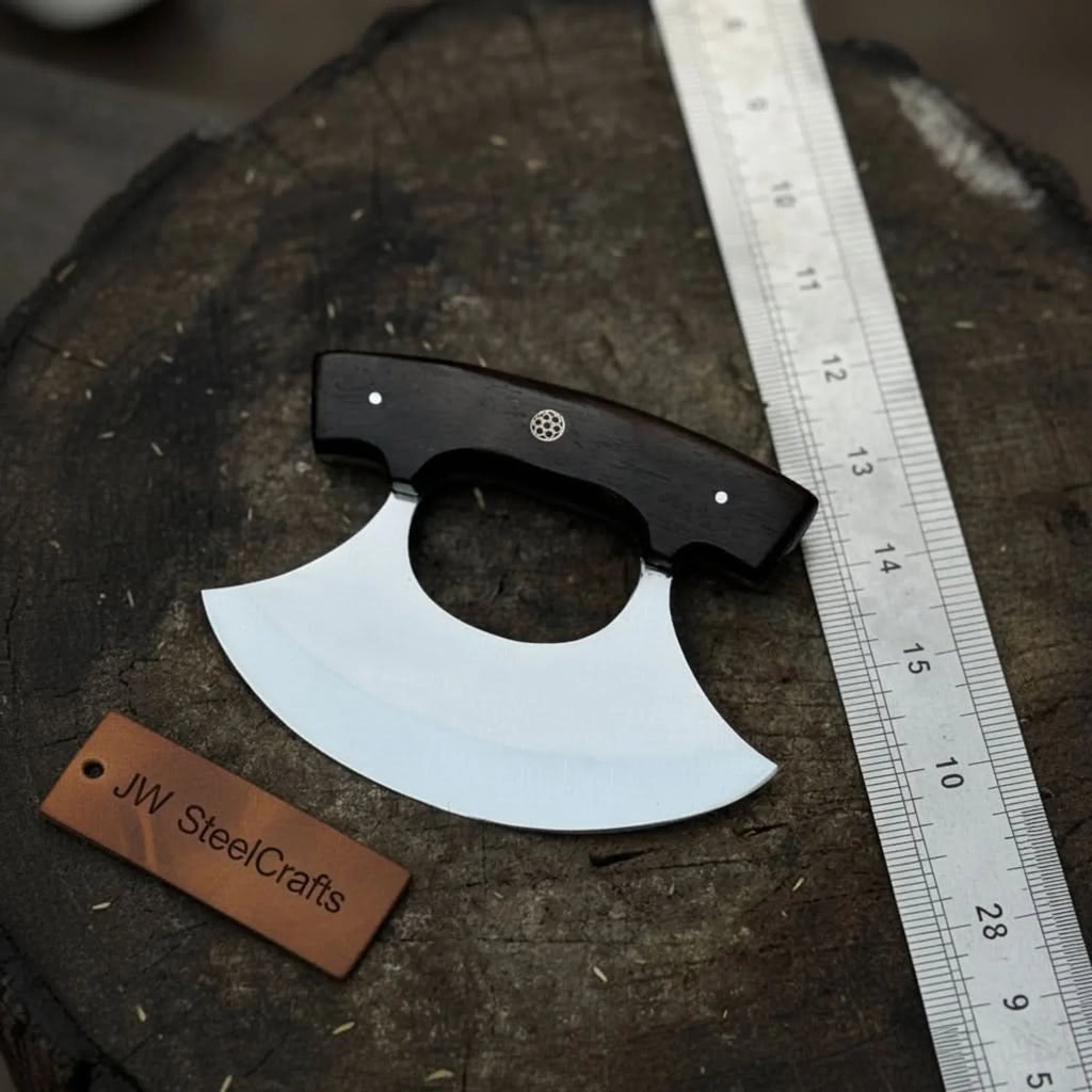 Handmade Ulu Chopper Knife — High Polished Stainless Steel Blade