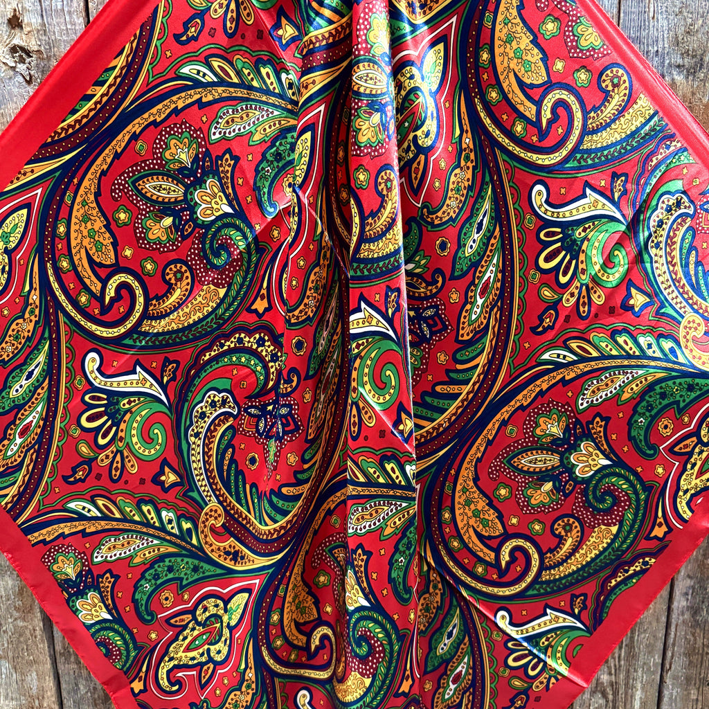 Red Hippie Paisley Wild Rag - Western Scarf