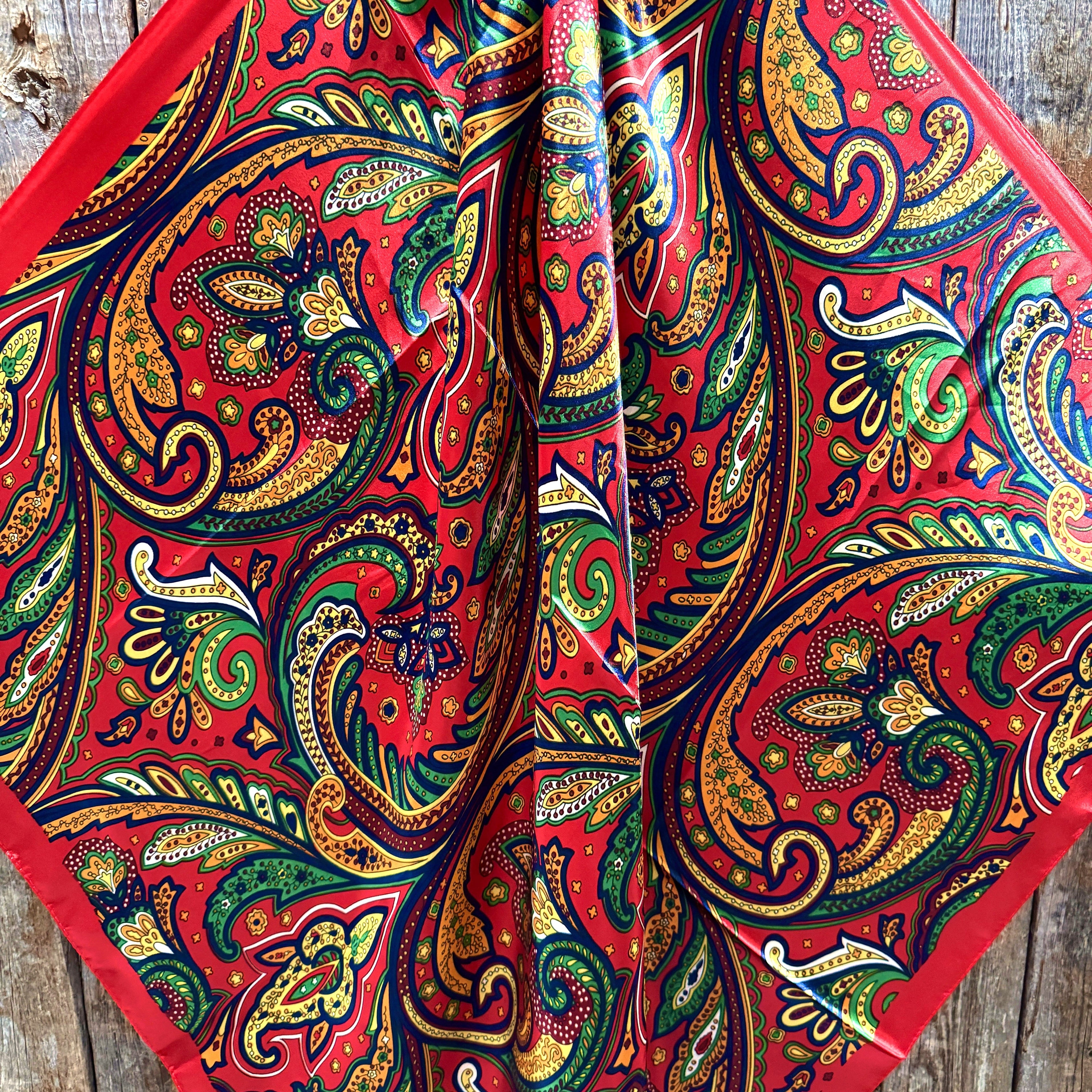 Red Hippie Paisley Wild Rag - Western Scarf
