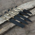 Handmade Hammered Chef Knife Set with Stag Antler Handles | 5-Piece Kitchen Knife Set