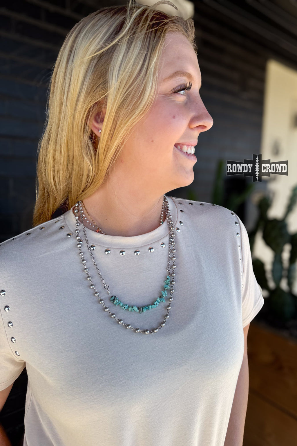 DS Turquoise Pearl Necklace by Rowdy Crowd Clothing - product image 2