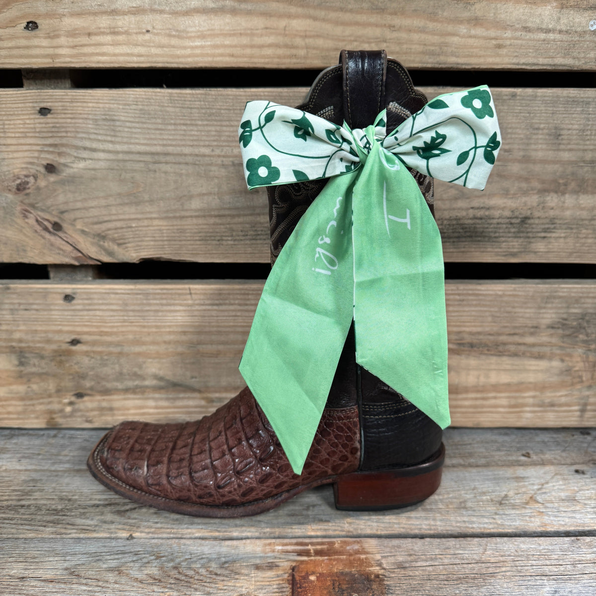 Green Western Skinny Mini Wild Rag Scarf / Cowgirl Necktie  #TW111